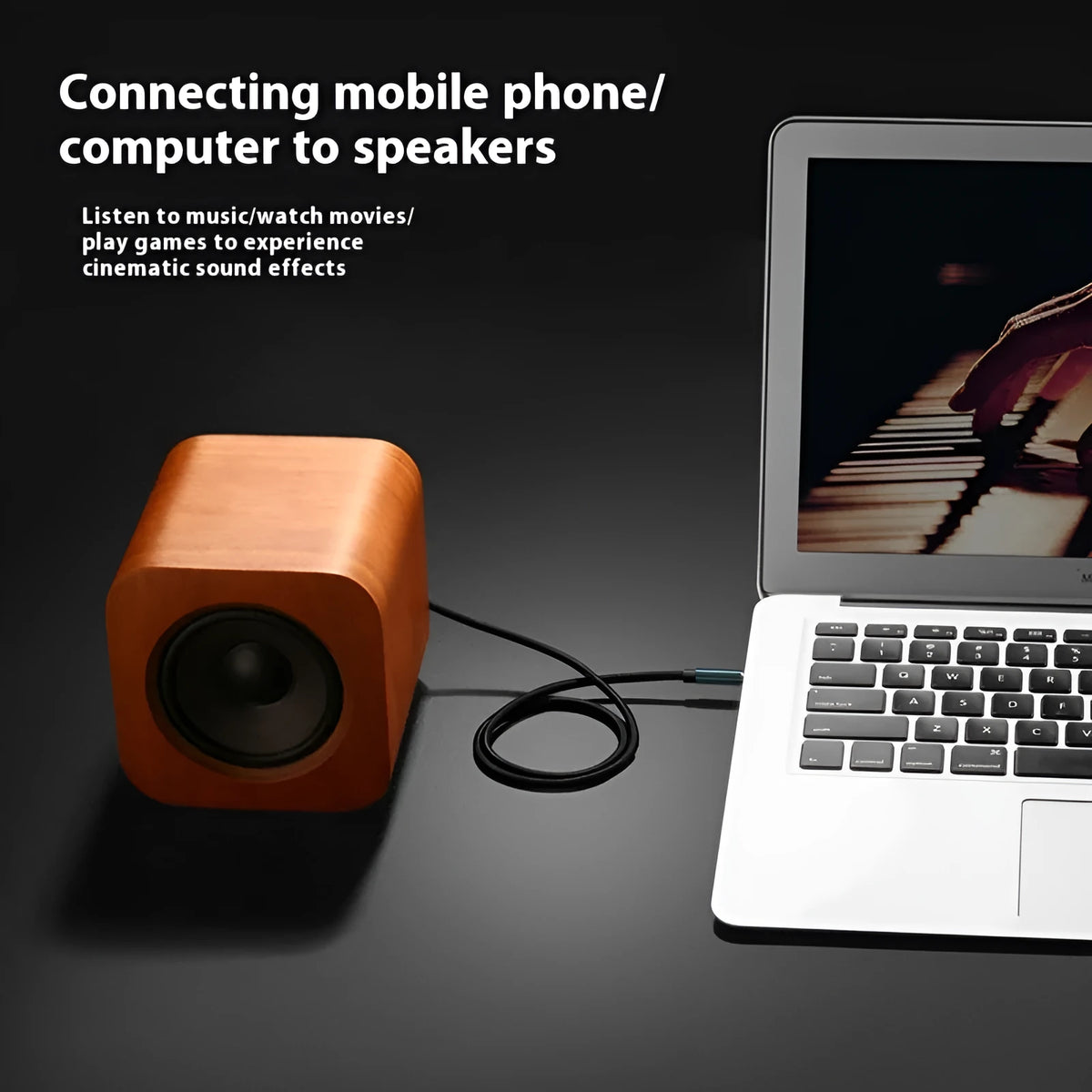 3.5mm car aux audio cable with silver plated connector, available in various lengths and colours for phone and stereo connection