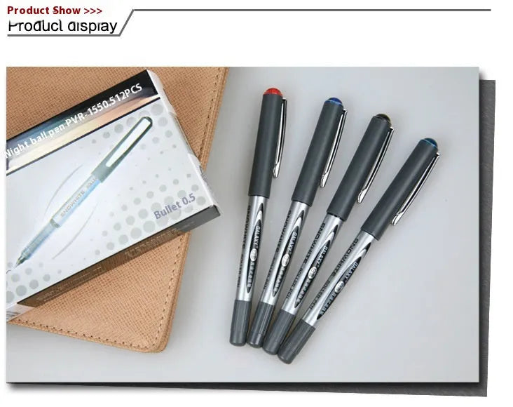 0.5mm water-based quick-drying signature pen with plastic barrel in multi-colour 12-pack