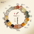 Natural crystal string beads bracelet for women in black gold and multi-colour styles with adjustable closure