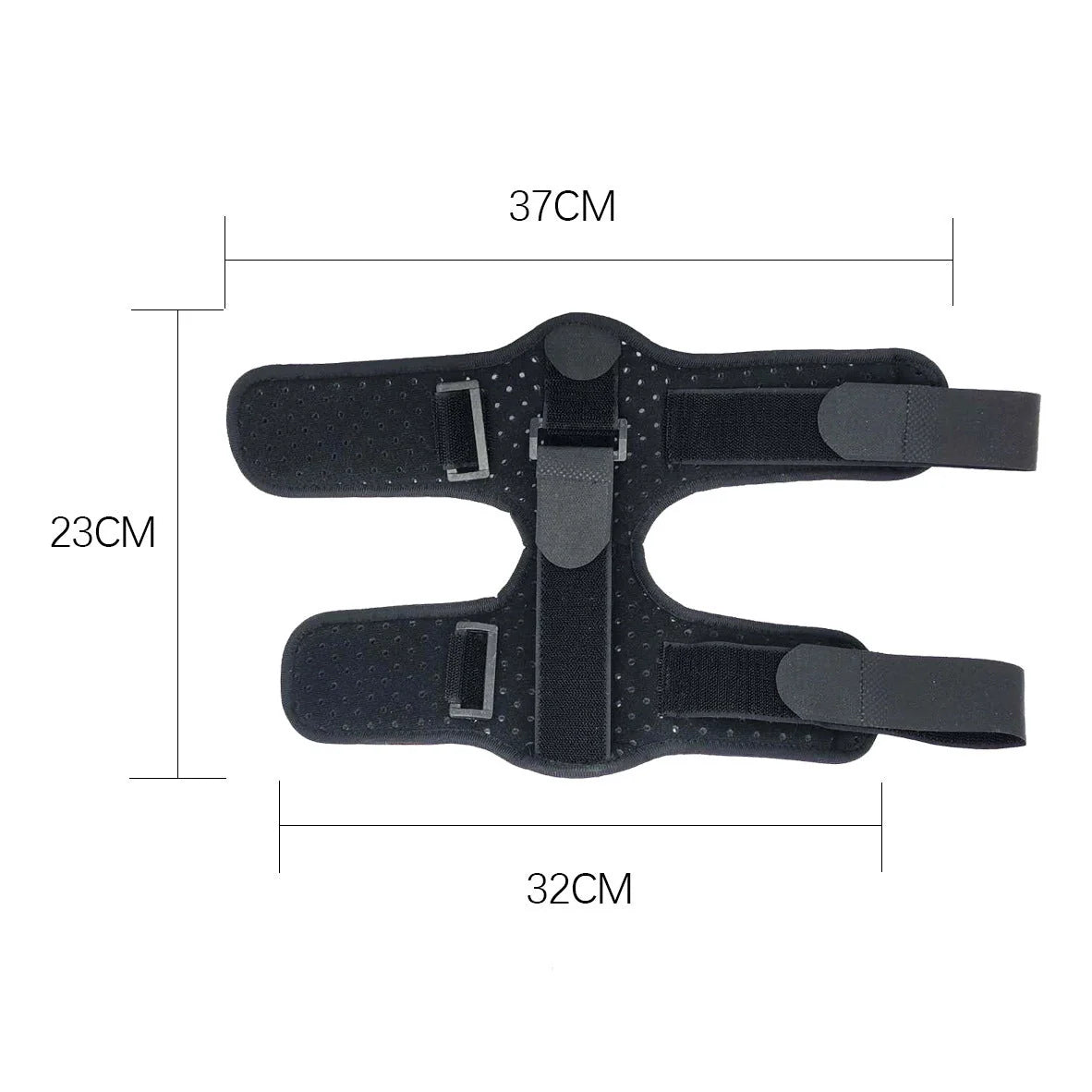 Adjustable dorsal night splint for plantar fasciitis and foot drop support in black