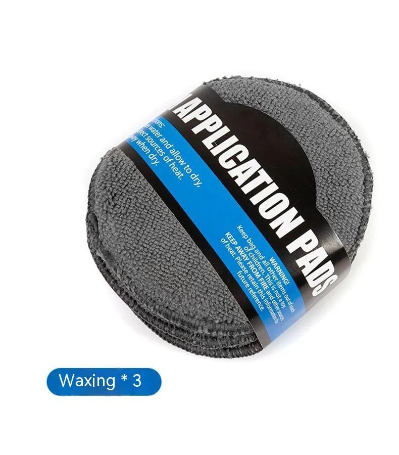 9-piece grey car wash cleaning set with microfiber towels, sponge, tire brush and waxing wipes