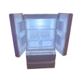 White plastic miniature candy toy model with illuminated light feature on a display surface.