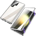 Magnetic King phone case with glossy metal mirror finish and peep-proof screen for Samsung S25 Ultra