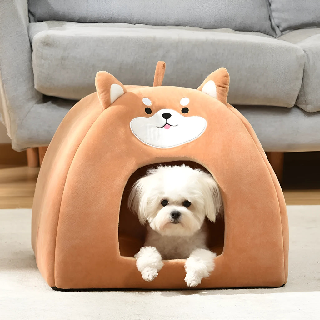 Warm machine washable cloth cat bed for autumn and winter available in three sizes