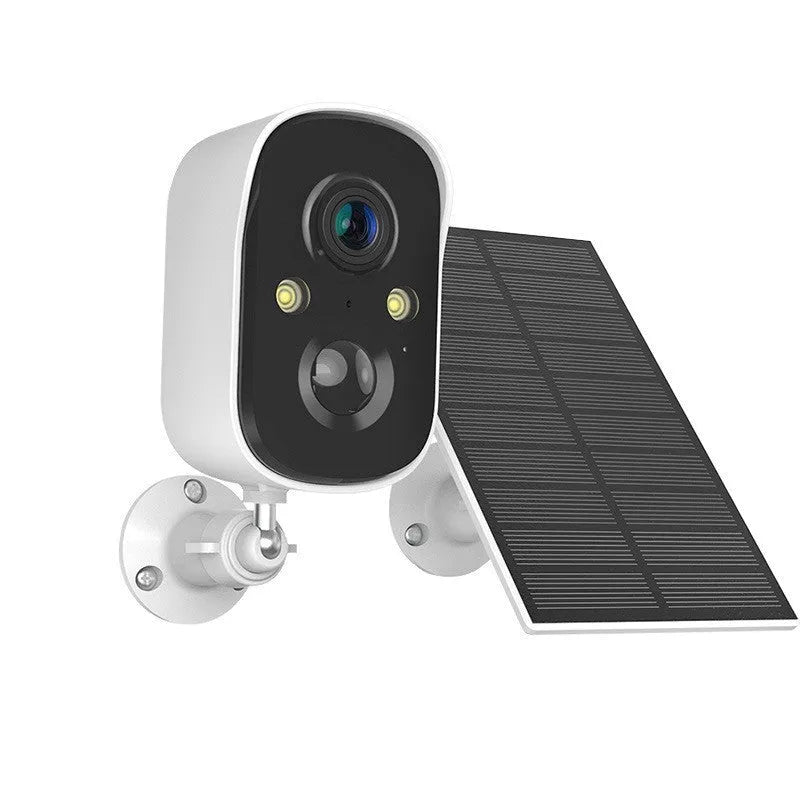 Household 4G wireless monitoring camera with plastic housing and solar panel option for outdoor use