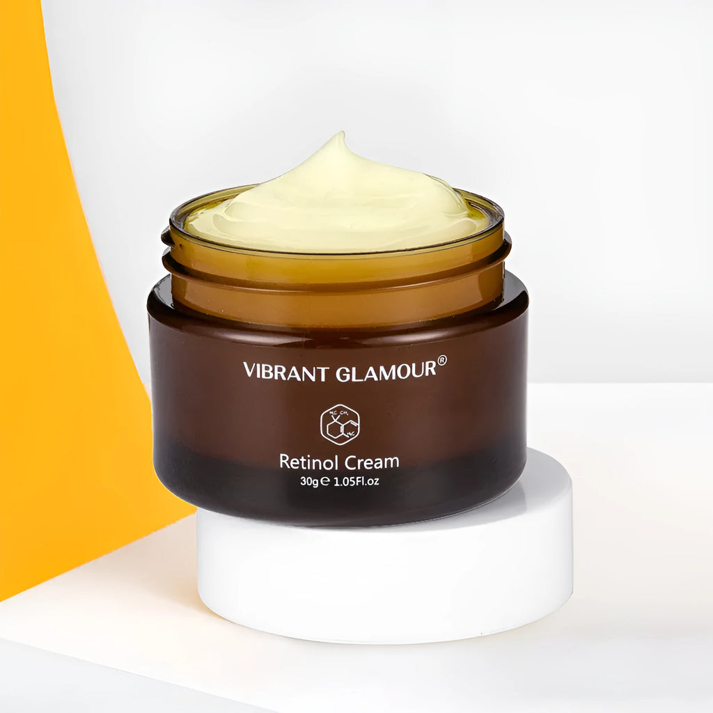 30 ml bottle of retinol facial serum for reducing dry lines and fine lines.