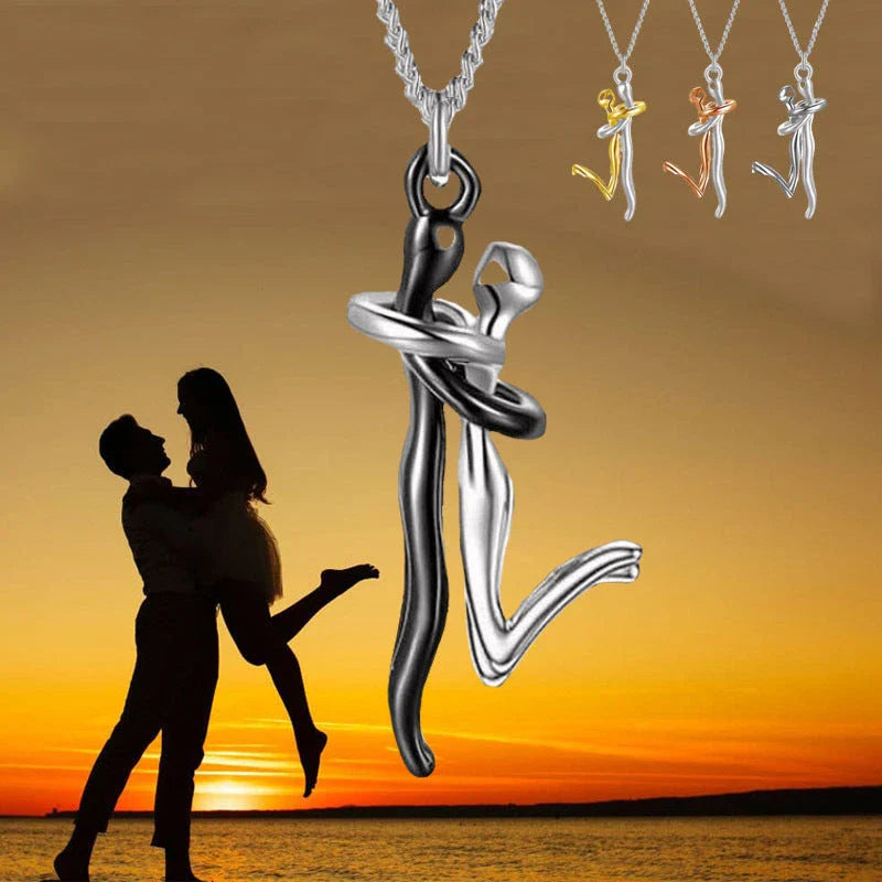 A beautiful 18K gold-plated necklace with a charming doll-like pendant and a cross-chain design, perfect as an anniversary or Valentine's Day gift for couples.