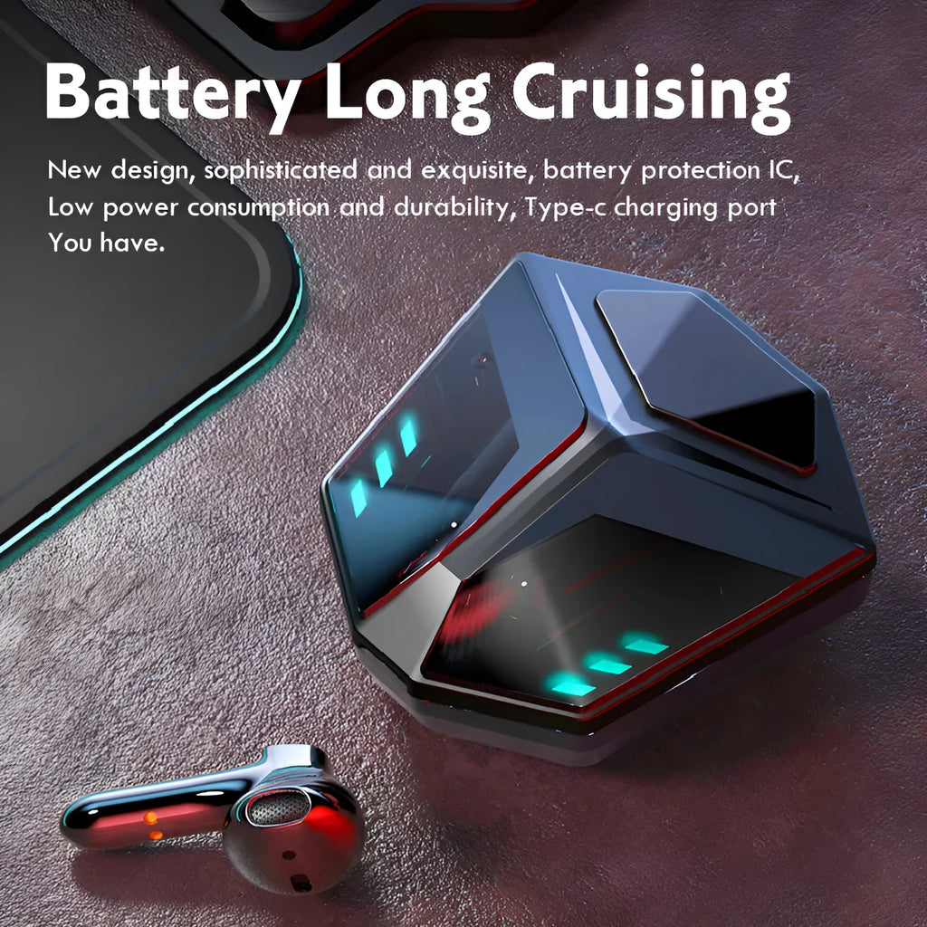 Wireless Bluetooth gaming headset with motion noise reduction in minimalist design