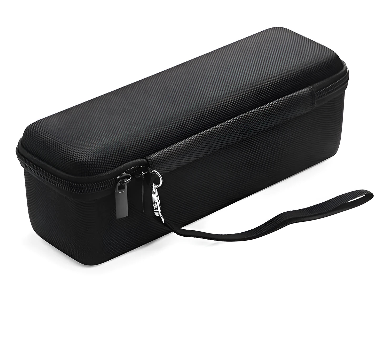 Black nylon protective bag for Huawei Sound Joy smart Bluetooth speaker with hand rope on flat surface