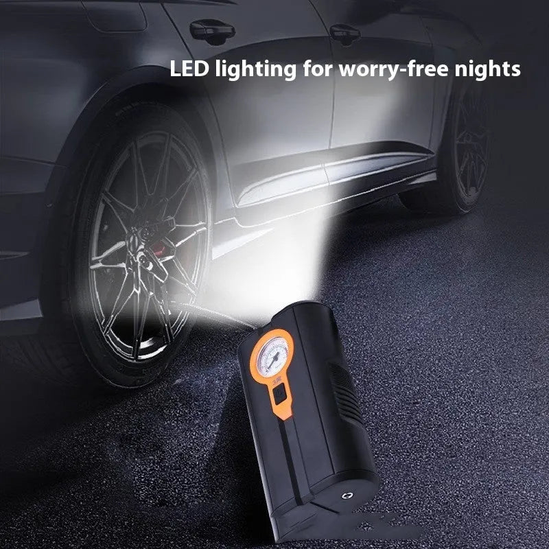 Car portable wireless digital display inflatable air pump with integrated pump and ABS metal body