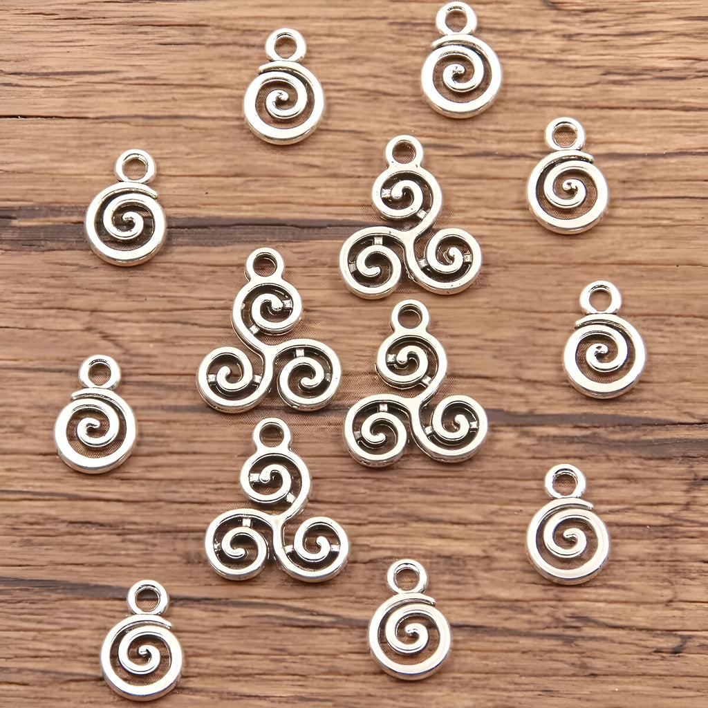 Double-sided hollow circle pendant in alloy with electroplated finish, simple round style, 7x11mm size on white background