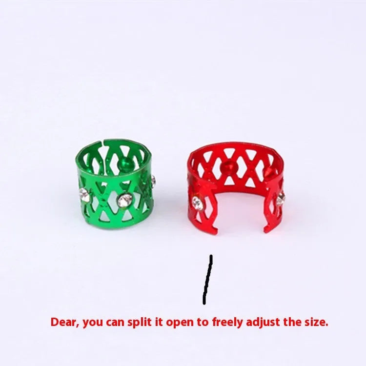 Aluminium wig decoration hair ring in metallic colours with hollow jeweled construction