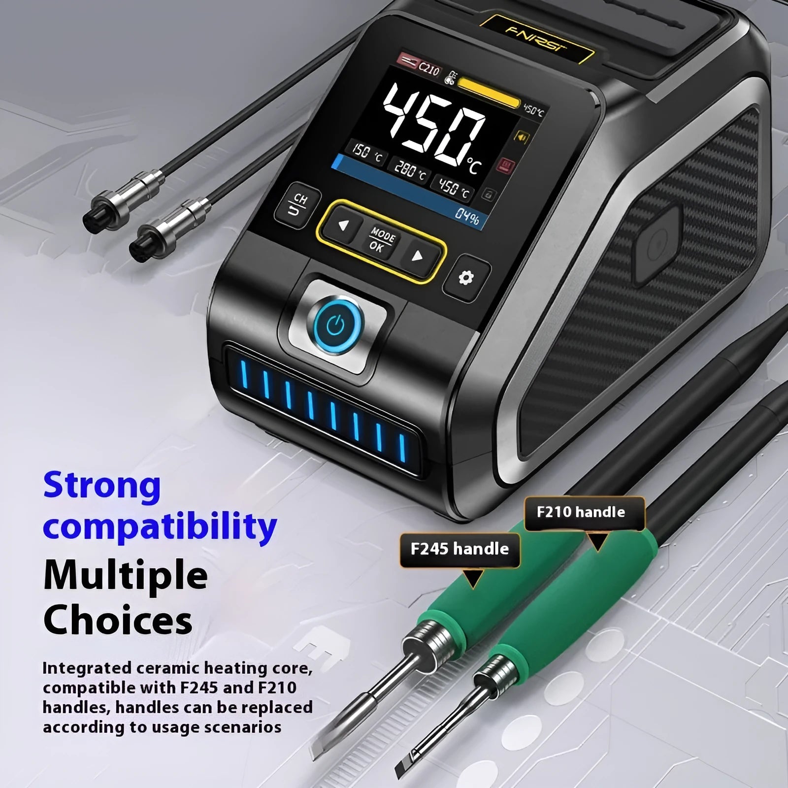 Intelligent constant temperature soldering station with plug-in heating core for maintenance welding