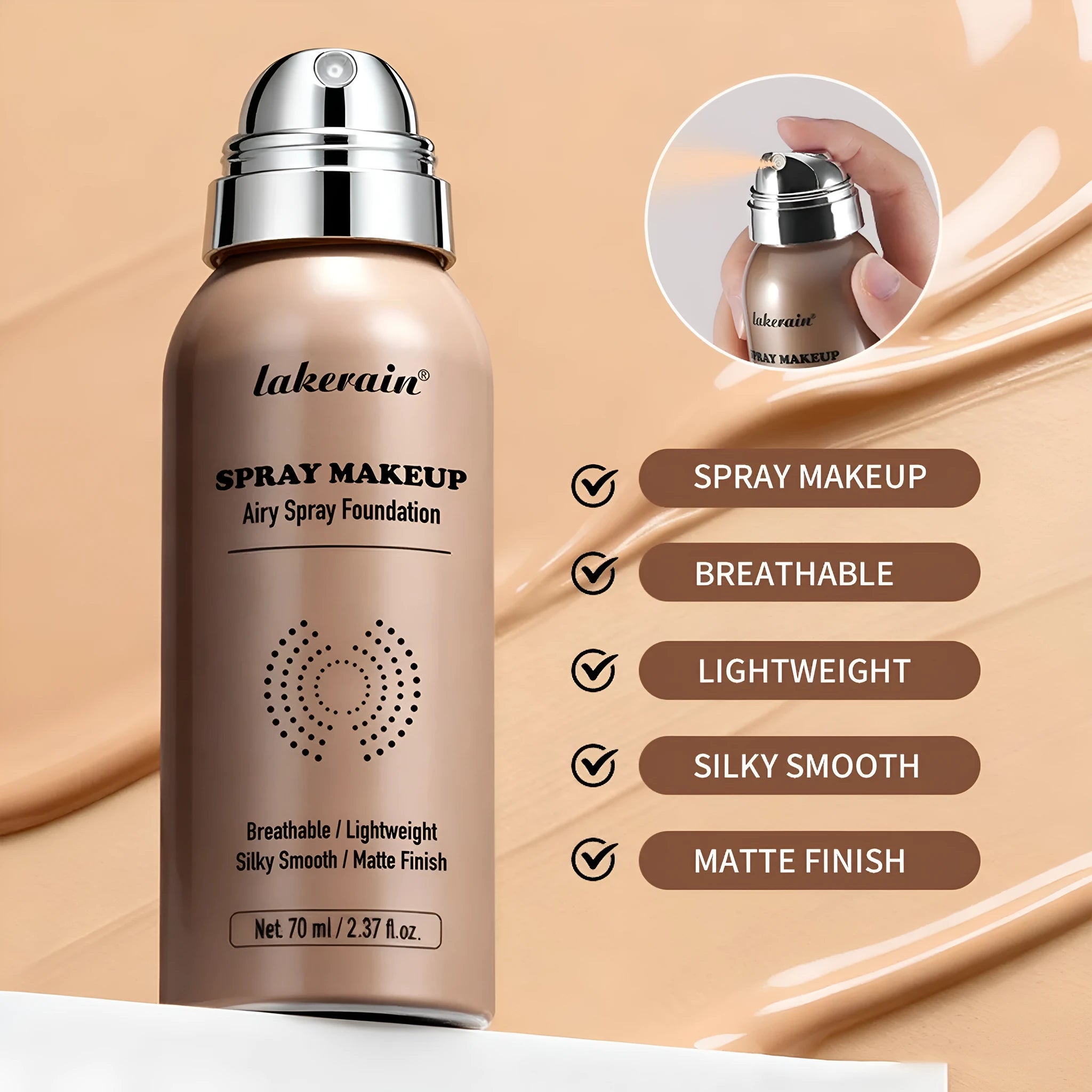 Even Skin Tone Liquid Foundation 70ml in Beige shade with concealer and brightening effect