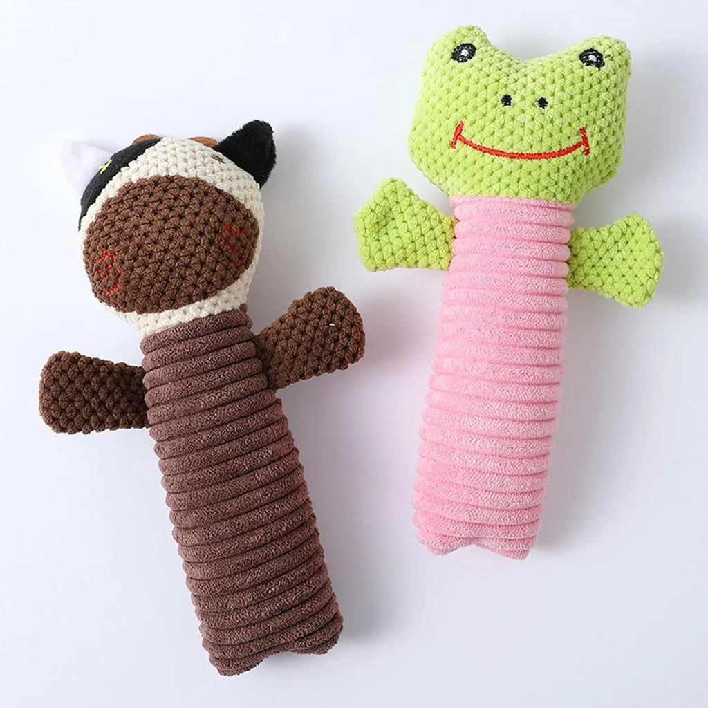 19cm squeaky stuffed animal dog chew toy in animal shapes with soft cleaning texture
