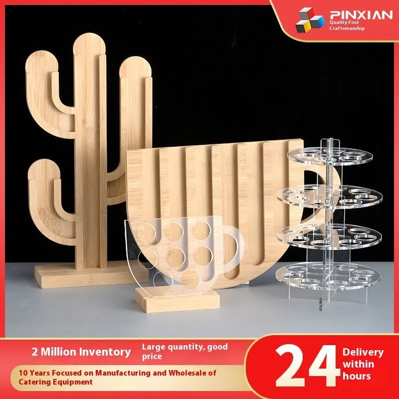 Acrylic rotatable coffee capsule storage rack in solid colour with capsules on a modern kitchen counter