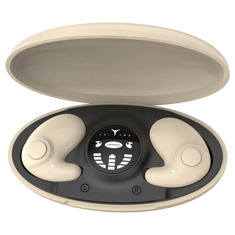 Portable wireless Bluetooth headset in black with digital display and breathing light, PC ABS material, simple style