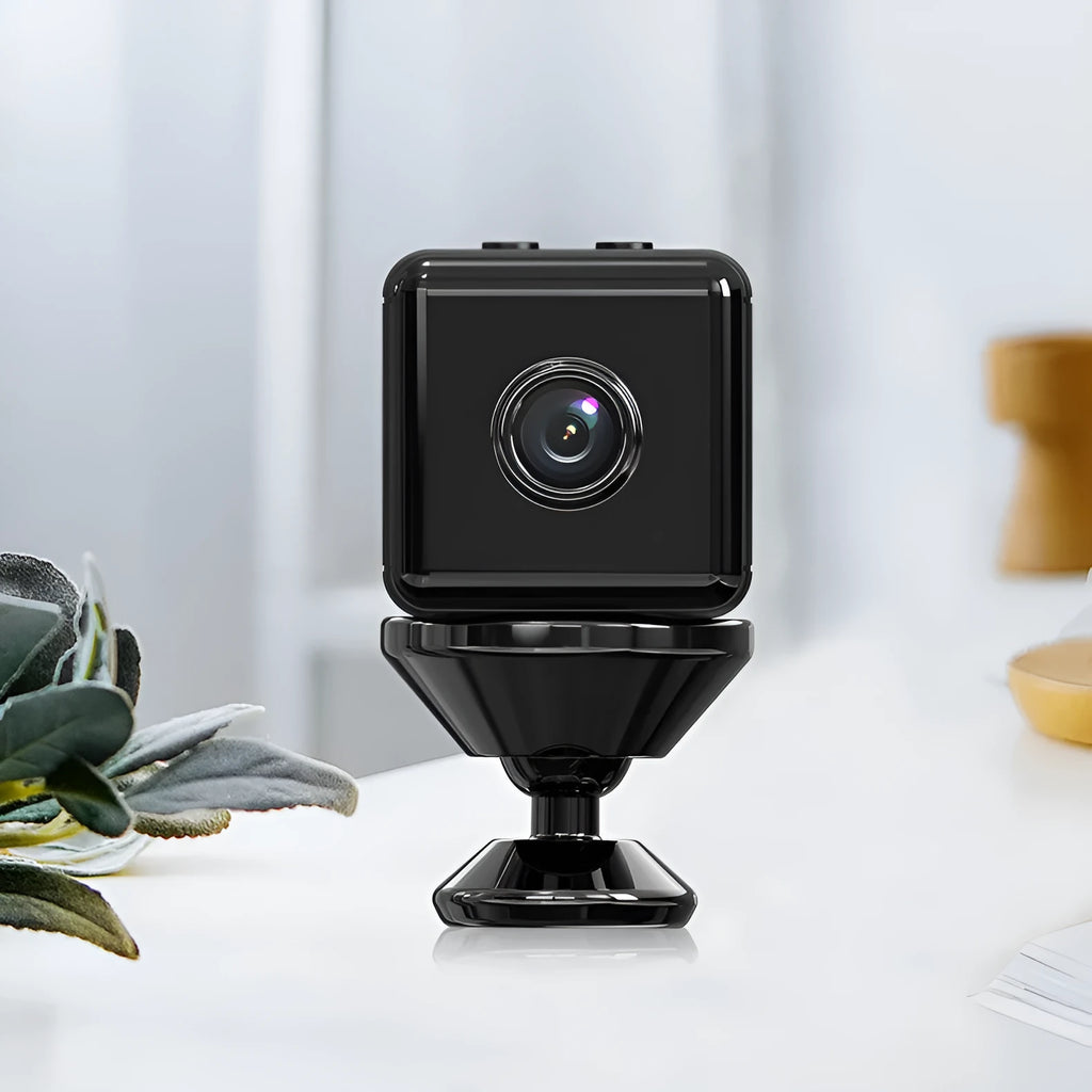1080p black wifi surveillance camera with plastic body for outdoor sports security monitoring