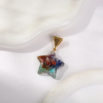 Retro Reiki Healing Energy Crystal Pendant for yoga and meditation, natural stone, 7 chakra alignment