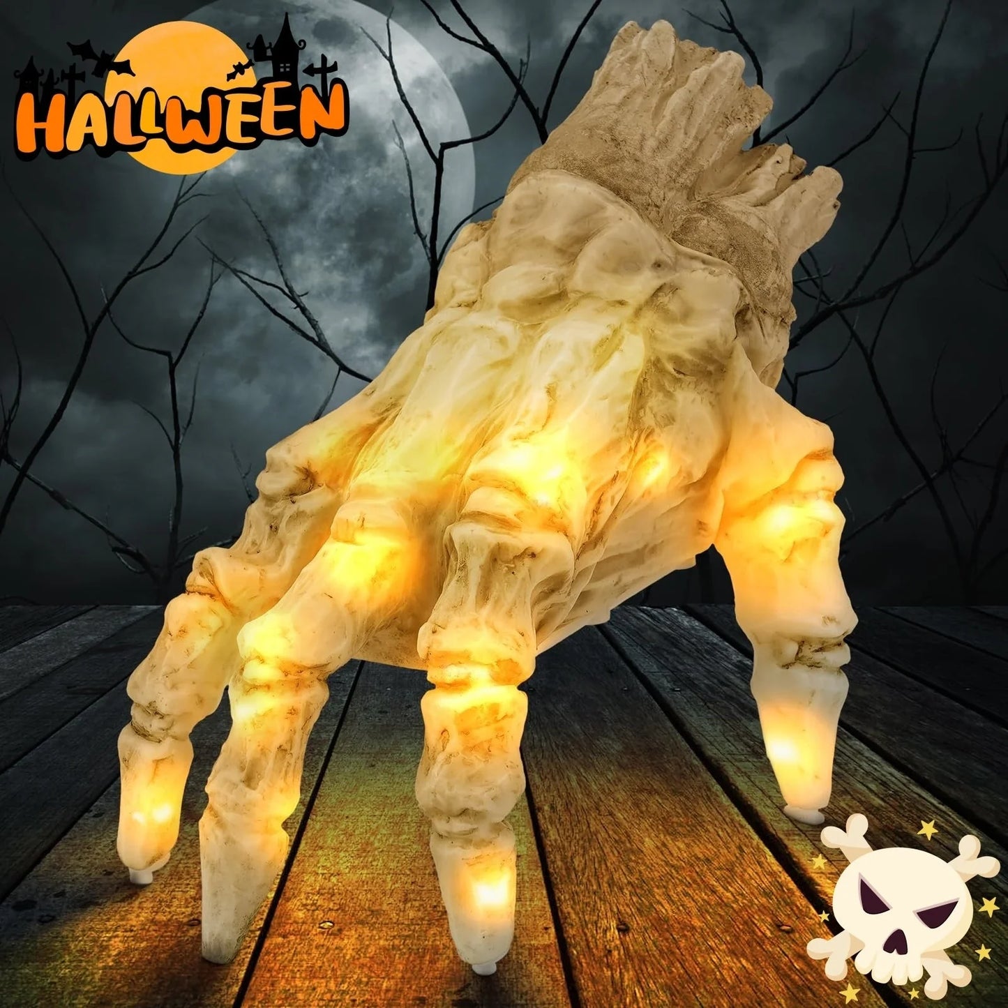 Halloween Electric Luminous Crawling Hand with Spooky Sound - Realistic Vinyl Decoration