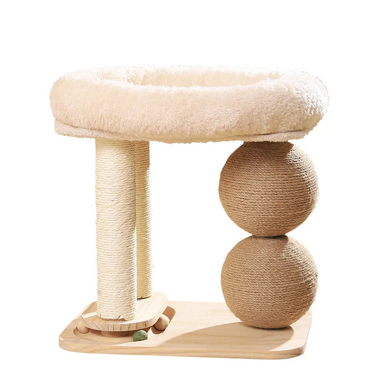 Simple pine wood cat nest in an enclosed design available in multiple style finishes.