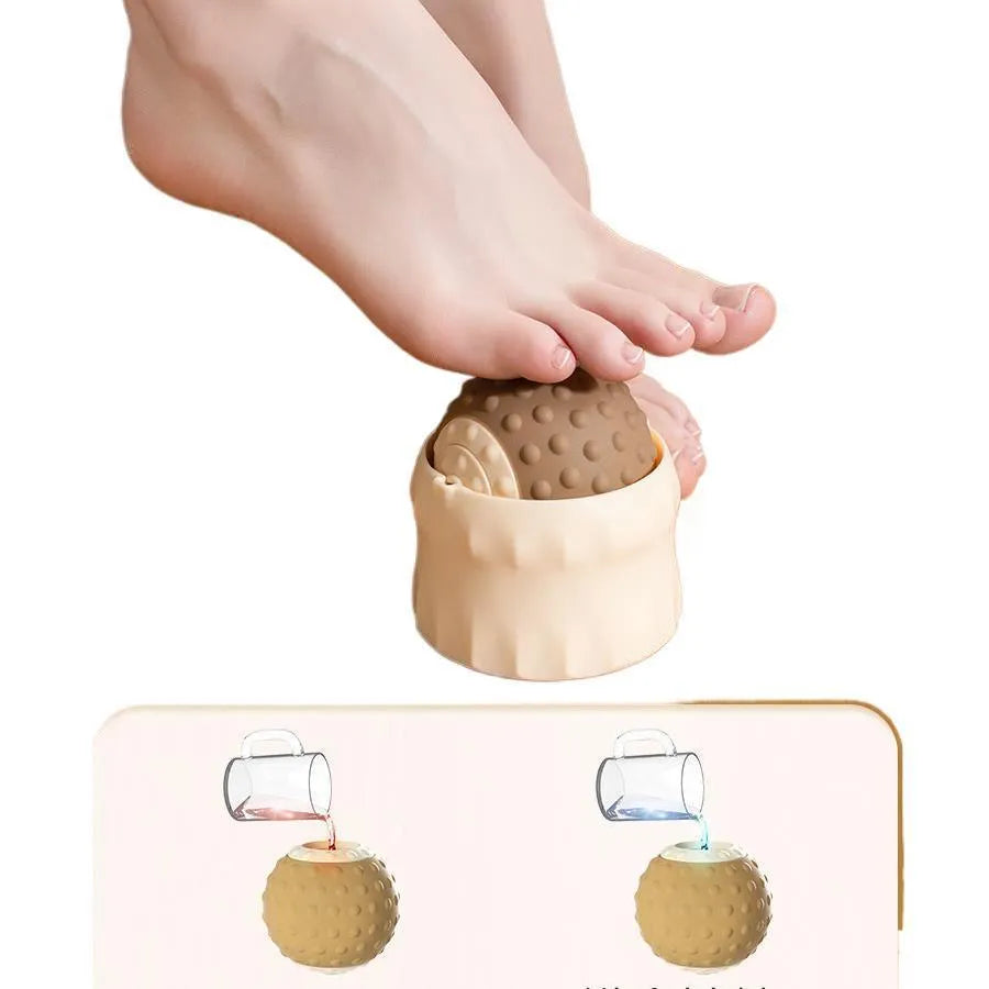 Caramel mocha and green dual-ball and single-ball massage balls for muscle compress therapy.