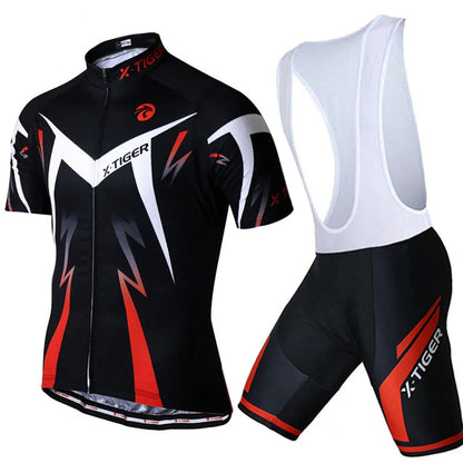 Cycling jersey in red, green, or blue with moisture-wicking fabric