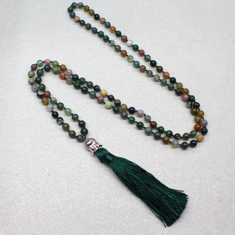 Natural India agate bracelet with 108 geometric beads in 6mm sizing for business gifts
