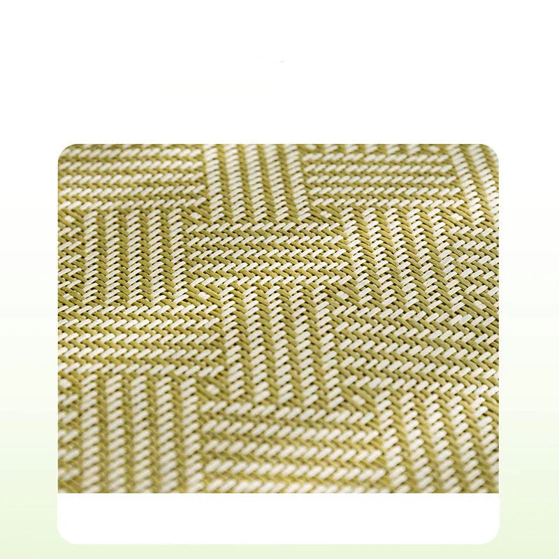 Green fruit backrest pet cooling mat nest bed for large dogs on a wooden floor.
