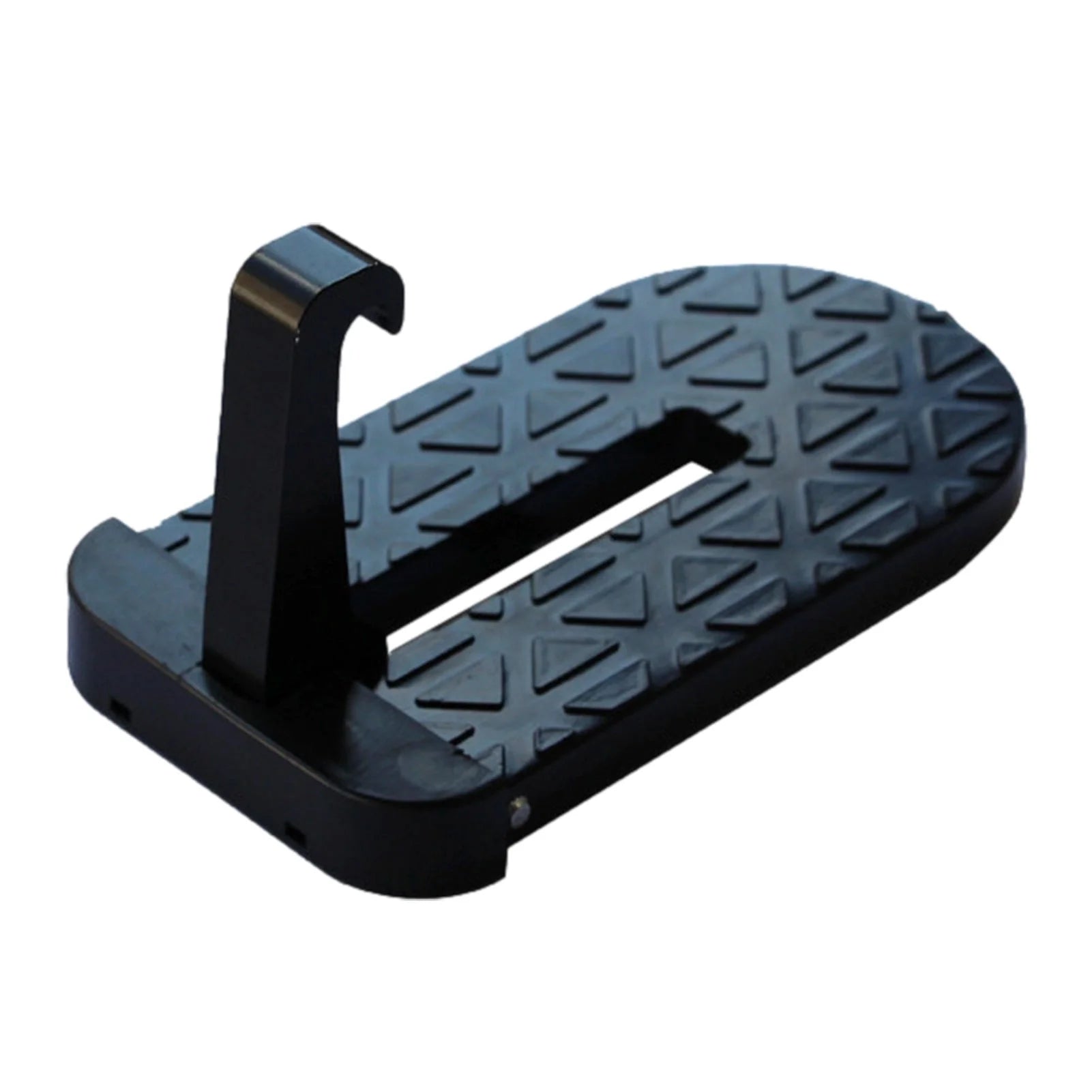 Universal car foot assist pedal in aluminium alloy, available in silver, black, red, and green.