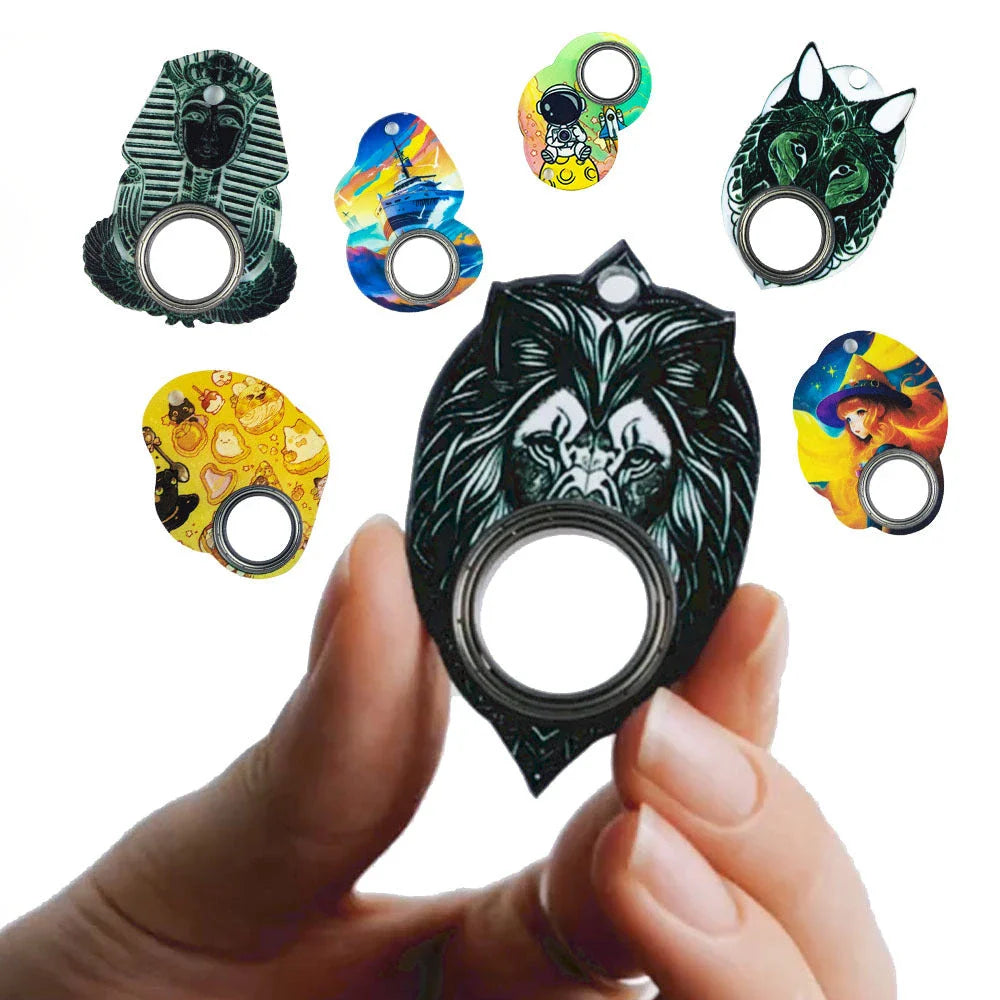 Original Puzzle Gyro Fidget Spinner Keychain for stress relief and focus improvement