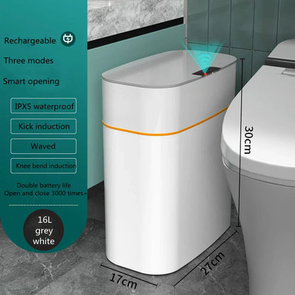 Hands-Free Automatic Trash Can with Odor Control and UV Sterilization for Kitchen, Bathroom, and Office Use