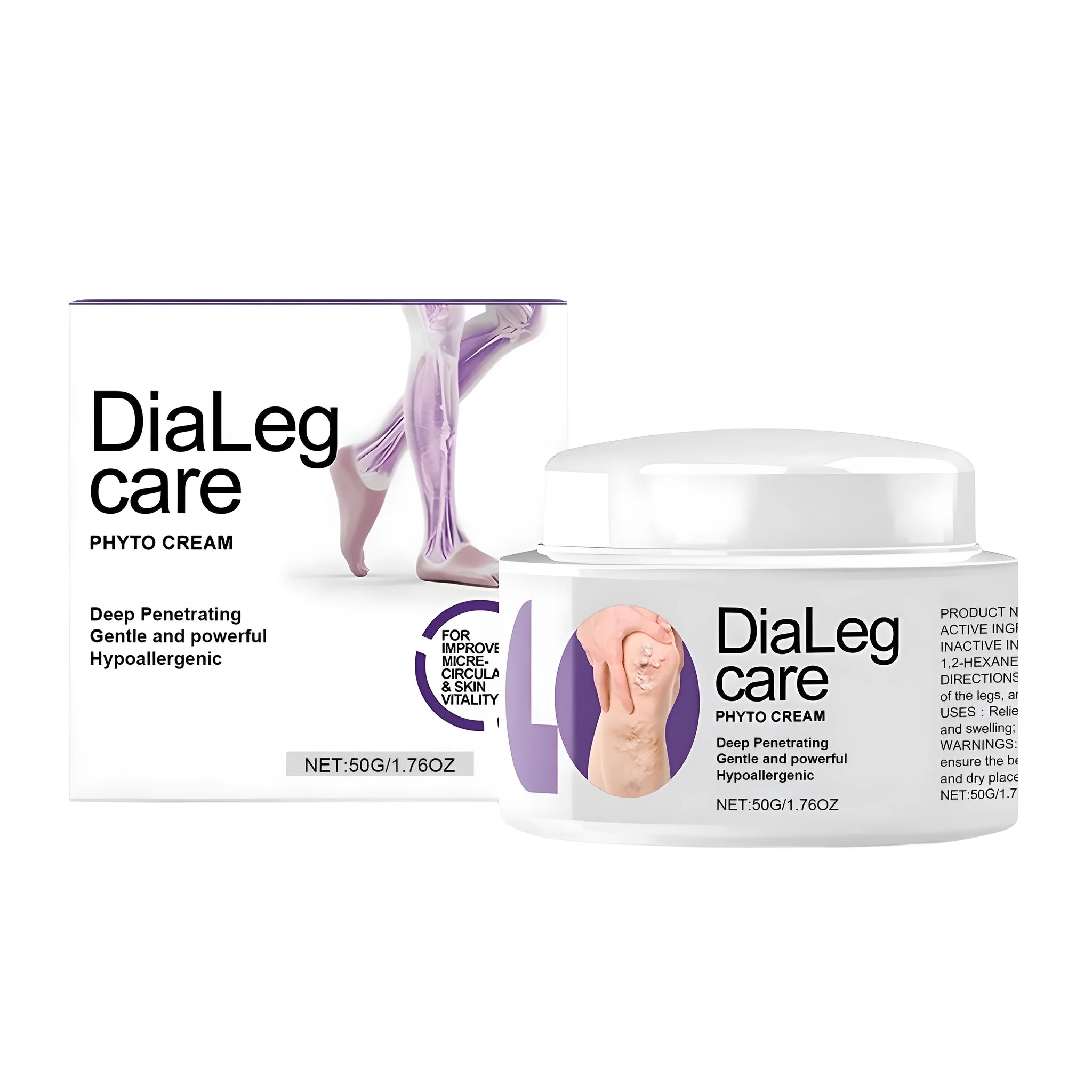 50g tube of varicose vein cream with mint leaves and shea butter.