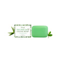 100g bar of Tea Tree Oil Cleansing Soap with aloe and mint leaves ingredients