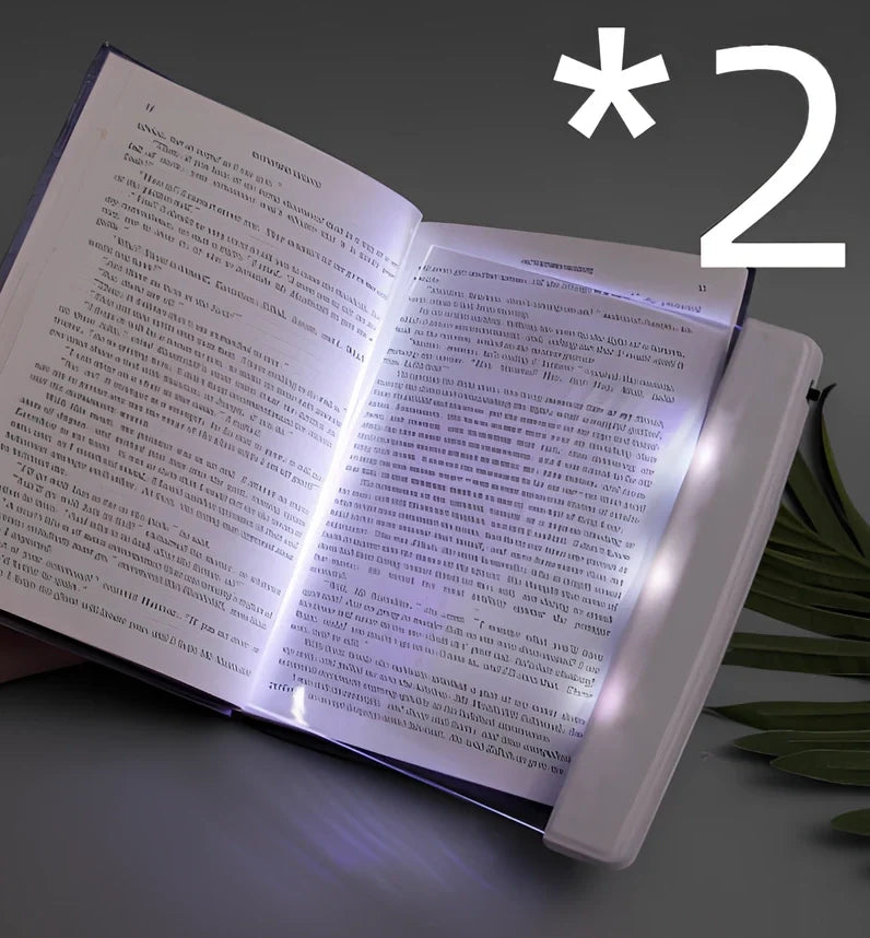 Compact dimmable LED book lamp in black with 17.6x17.8 cm panel for eye-safe night reading