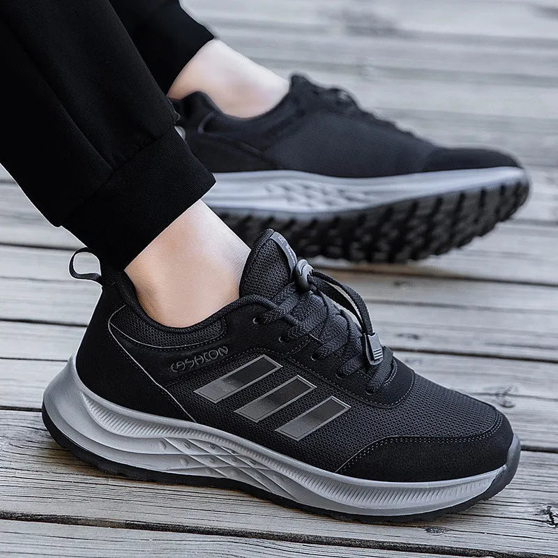 Breathable mesh slip-on mom shoes with elastic band and non-slip sole in various colours.