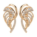 Women's copper U-shaped ear clips with wing design and micro zircon stone detailing in H0195 colour