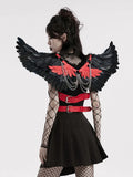 Punk style feather wings strap accessories in black, pink, and red with 75cm wing length