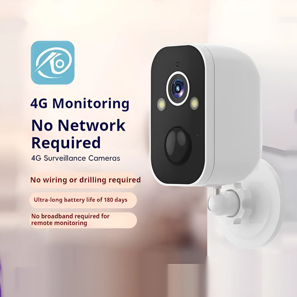 Household 4G wireless monitoring camera with plastic housing and solar panel option for outdoor use