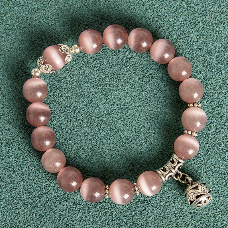 10mm Hollow Ball Korean Style Crystal Opal Beaded Bracelet in various colours