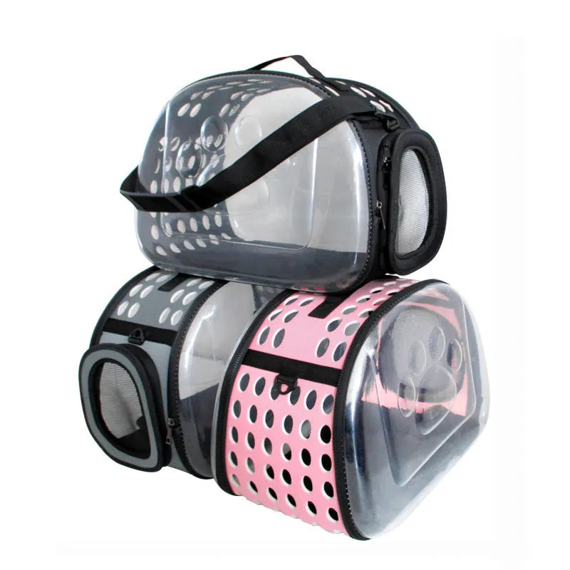 Crossbody pet bag in solid colour for small cats under 10 jin with breathable fabric