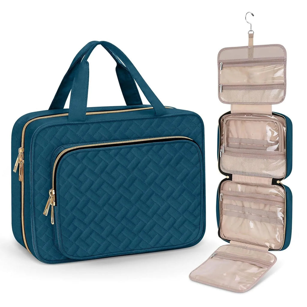 Portable travel storage bag for cosmetics organisation in multiple colour options