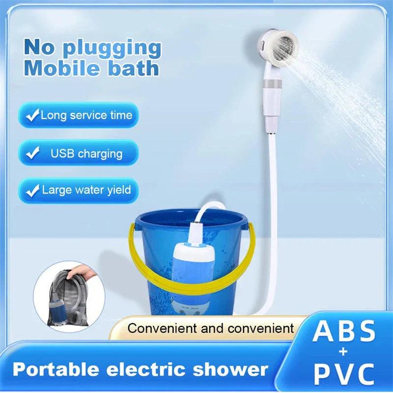 Premium Portable Electric Shower with Adjustable Water Flow and Waterproof Construction for Outdoor Adventures