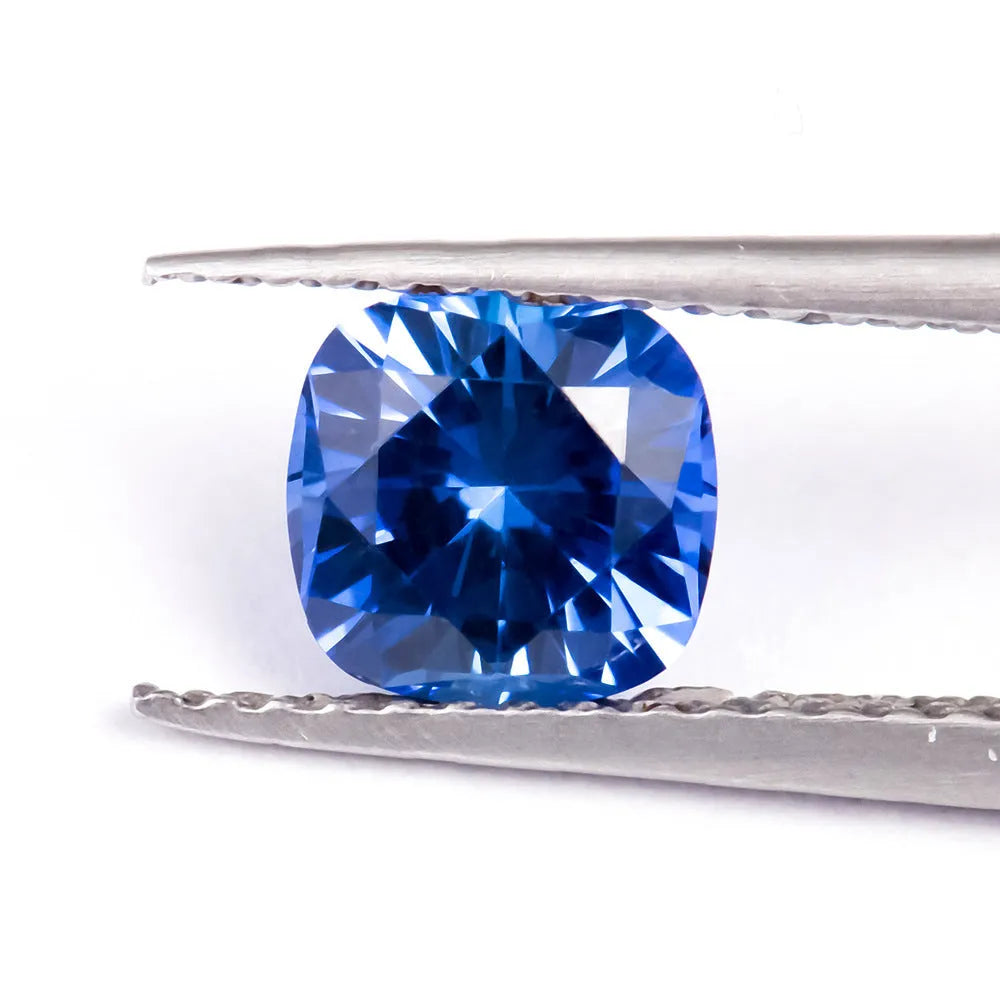 Royal blue love shaped tiara cultivate gemstone with modern simplicity cutting in multiple shapes