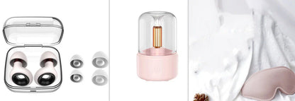 Atmosphere Light Humidifier with candlelight effect and aroma diffuser in beige, black, and pink options