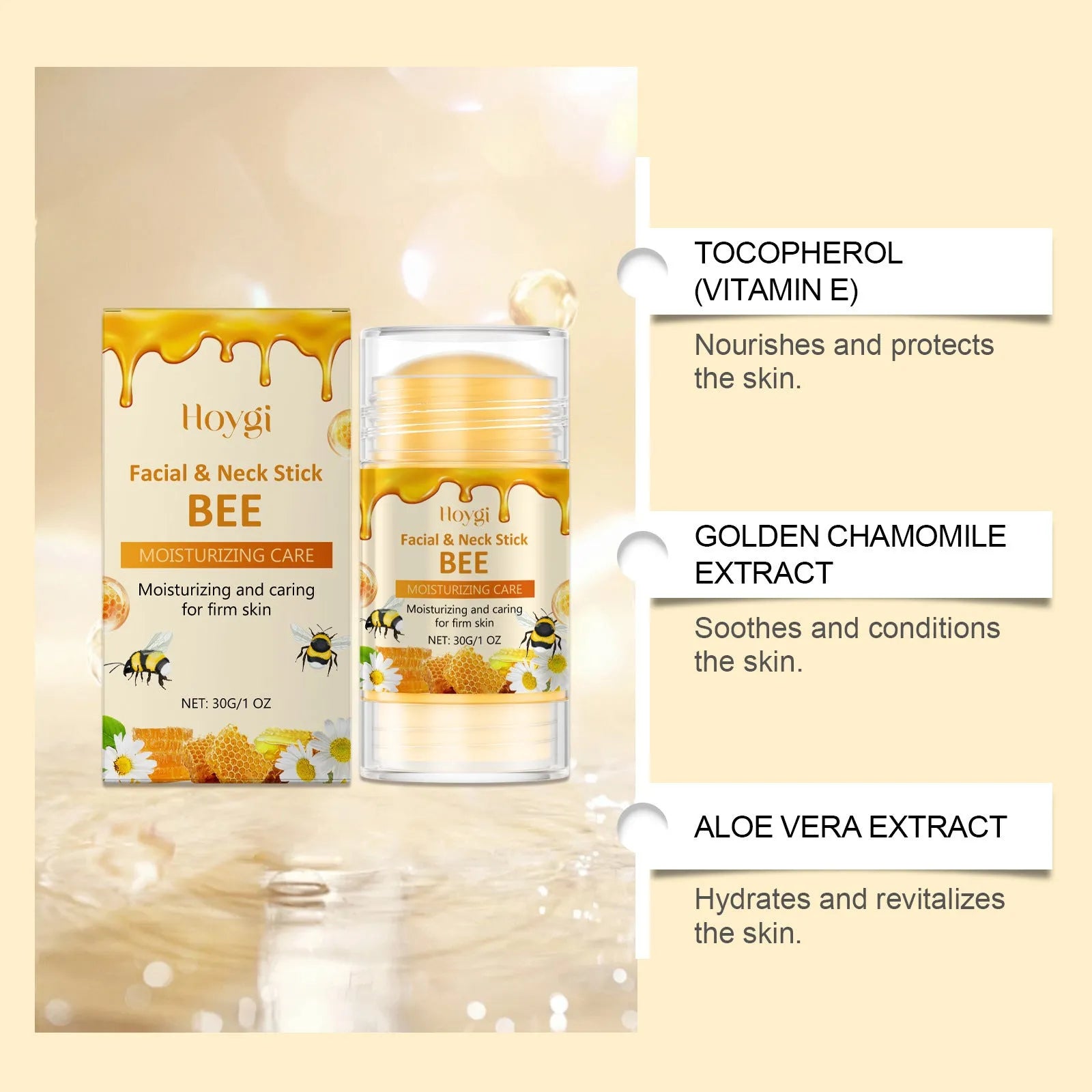 30g moisturising facial essence stick with vitamin E and botanical extracts