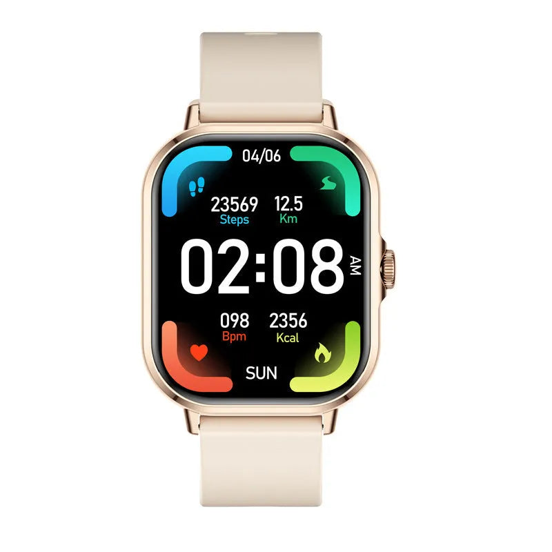 Bluetooth calling smart watch with HD large TFT screen, black colour variant, touch button operation, worn on wrist