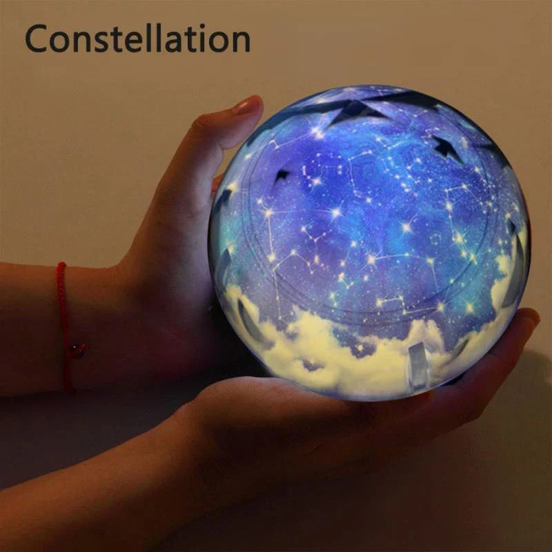 Starry Sky Projection Lamp with Rotating Cosmic Display and Vibrant Lighting Effects