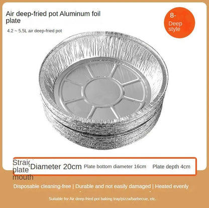 Premium disposable aluminum foil liners in various sizes, ideal for air fryers, ovens, and other cookware