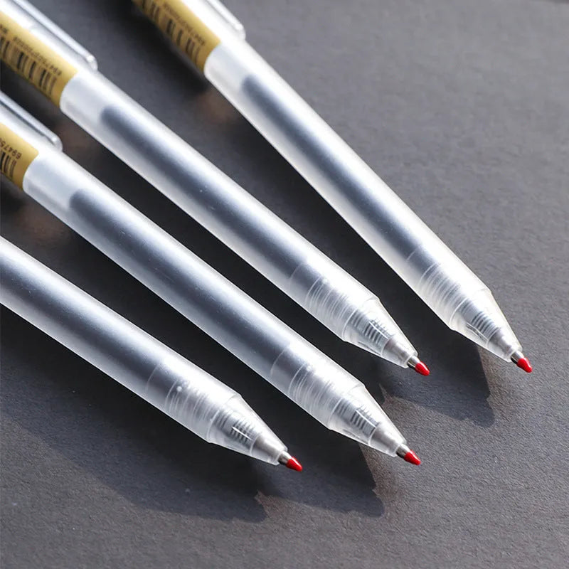 12 black frosted stick retractable gel pens with 0.5mm tips and two refills